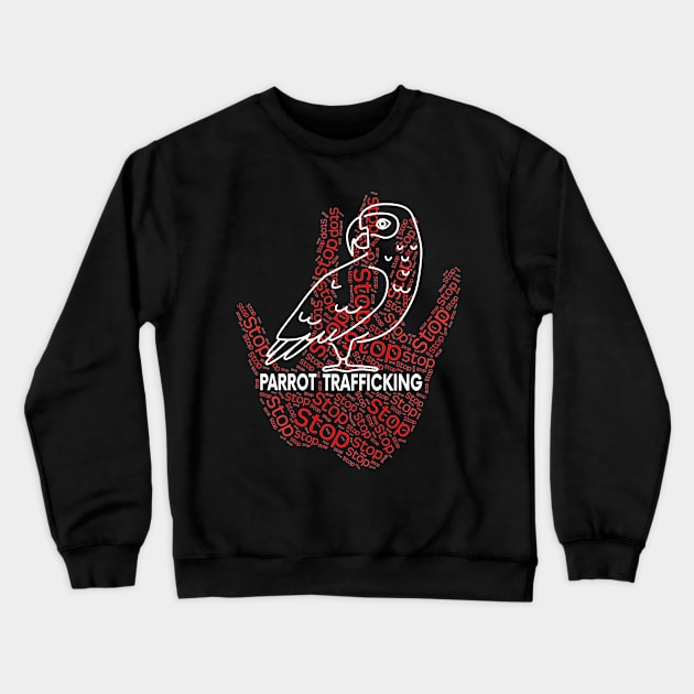 African Grey Timneh Parrot Stop Trafficking Crewneck Sweatshirt by Einstein Parrot